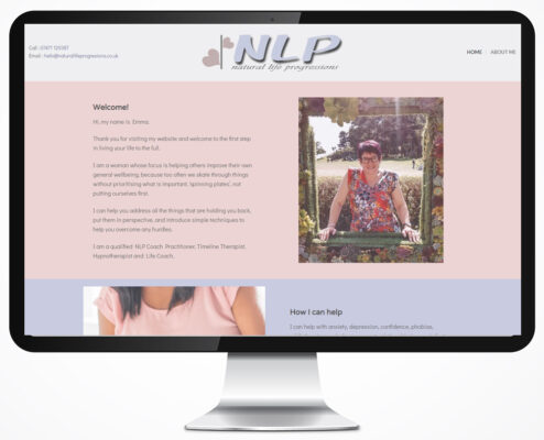 Homepage mockup for Emma Cox's Natural Life Progressions website